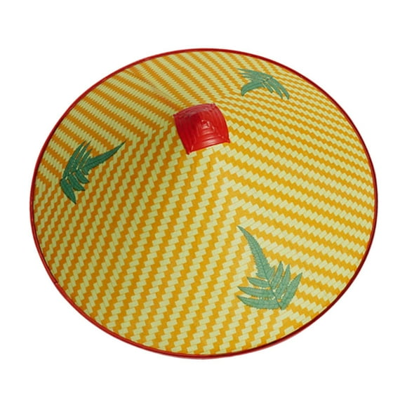 Sombrero al aire libre asiático material de los PP d de sol de la pesca para del granjero de la decoración del tapiz Patrón de hoja 48cm