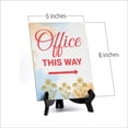 thumbnail image 2 of Signs ByLita Office this way, Blue Watercolor Table Sign (6 x 8"), 2 of 4