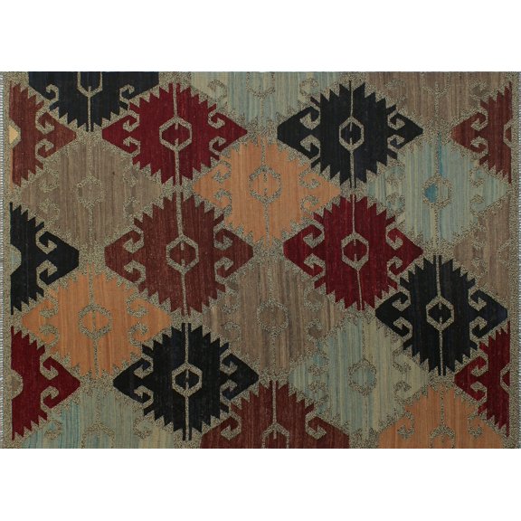 Sangat Bronson Brown/Red Rug, 5'0" x 6'10"