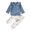 A314 Blue, variant on Curuila Infant Toddler Girls Two Piece Outfit Long Sleeve Solid Color Crew Neck Tops With Floral Pants Spring Autumn Soft Casual Outfit Set Blue Size 2-3 Years