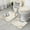 White Gold Marble, variant on Teal and Gold Marble Wavy Veins Pattern Bathroom Rugs Sets 3 Piece,Toilet Cover Set,Absorbent Non Slip Bathroom Mats Sets with U-Shaped Contour Rug Toilet Rug Set