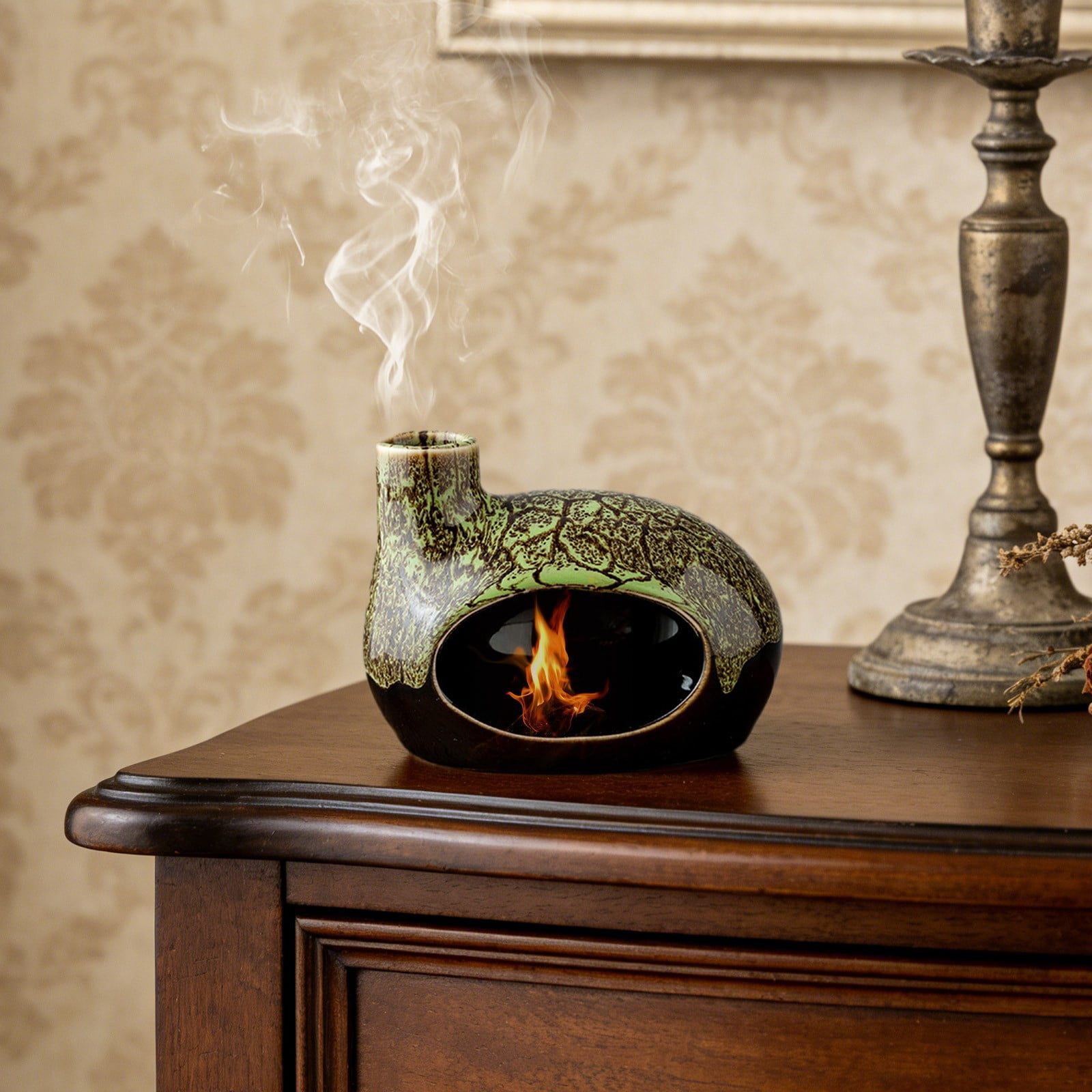 Inerposs Handcrafted Ceramic Palo Incense Censer, Wood Sticks Incense Holder, Aromatic Cone Burner, Home Decor for Relaxation and Meditation, Unique Gift for Friends and Family