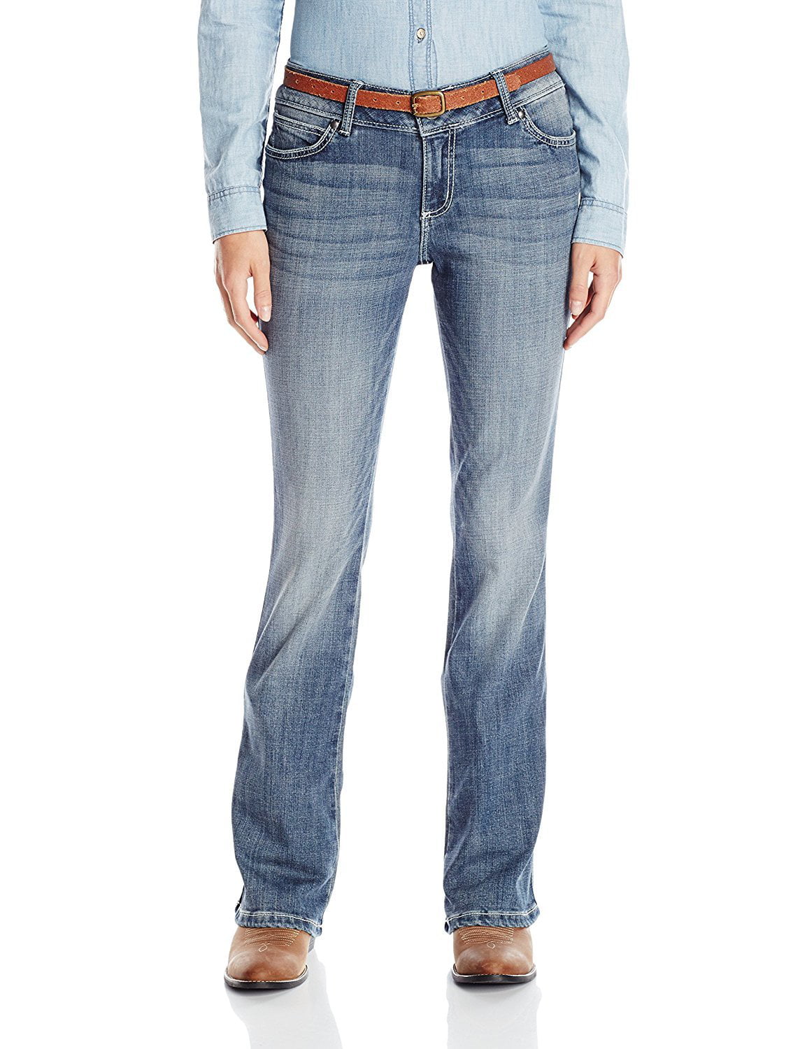 Wrangler Womens Premium Patch Booty Up Technology Sits Above Hip Jeans