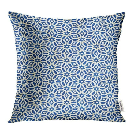 Batik Outdoor Pillows YWOTA Colorful Native Batik Watercolor Artistic Blue and White Ethnic Boho Style Pillow Cases Cushion Cover 20x20 inch ()