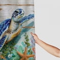 thumbnail image 3 of Chilfamy  Sea Turtle Shower Curtain for Bathroom, Starfish and Shells on Rustic Wooden Board Shower Curtain with Hooks, Ocean Beach Theme Fabric Shower Curtain Sets Bathroom Decor White, 3 of 7
