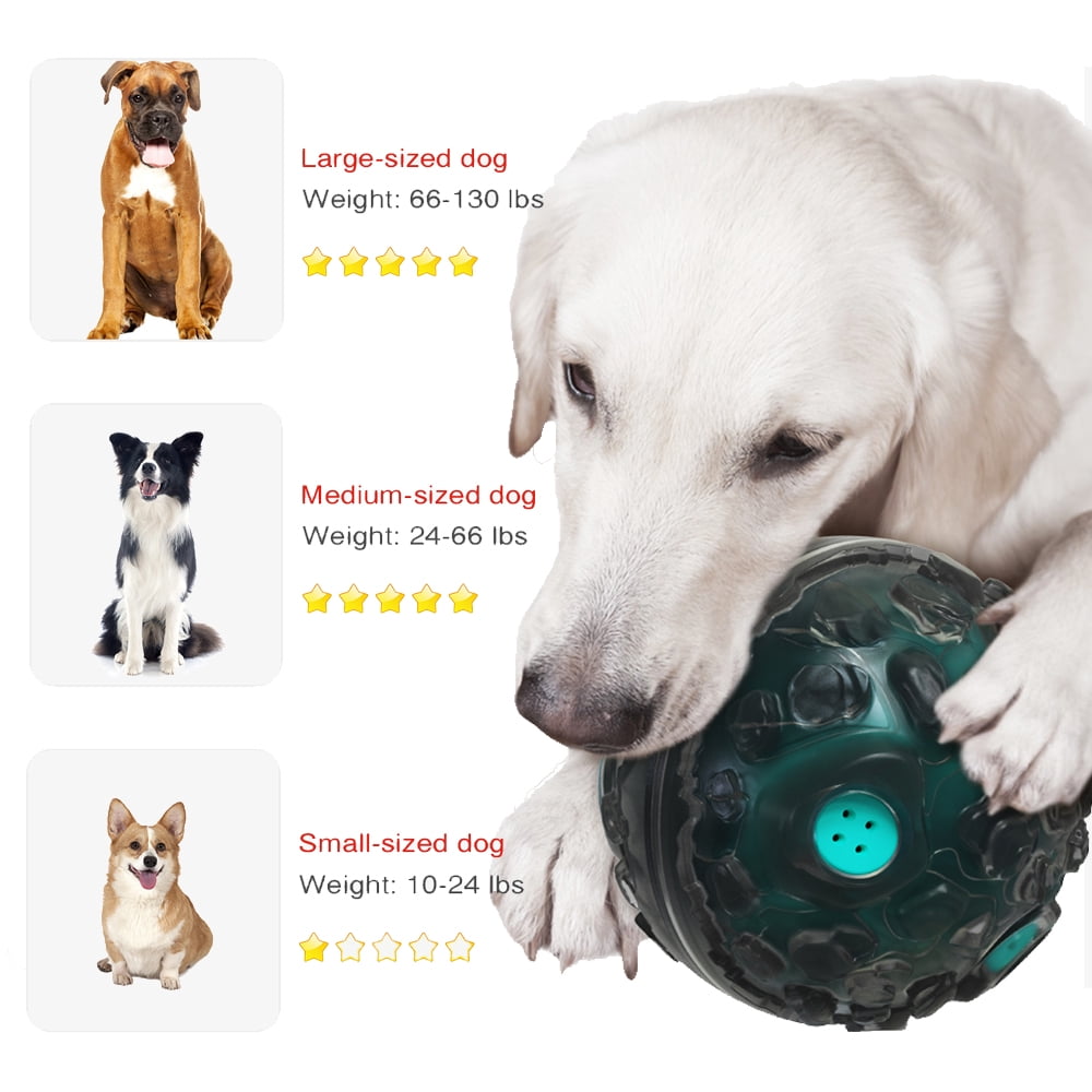 Goaxuzt Dog Toy Ball For Aggressive Chewers Giggle Chew Interactive Fetch Ball With Squeaker For Medium Large Dogs, Blue