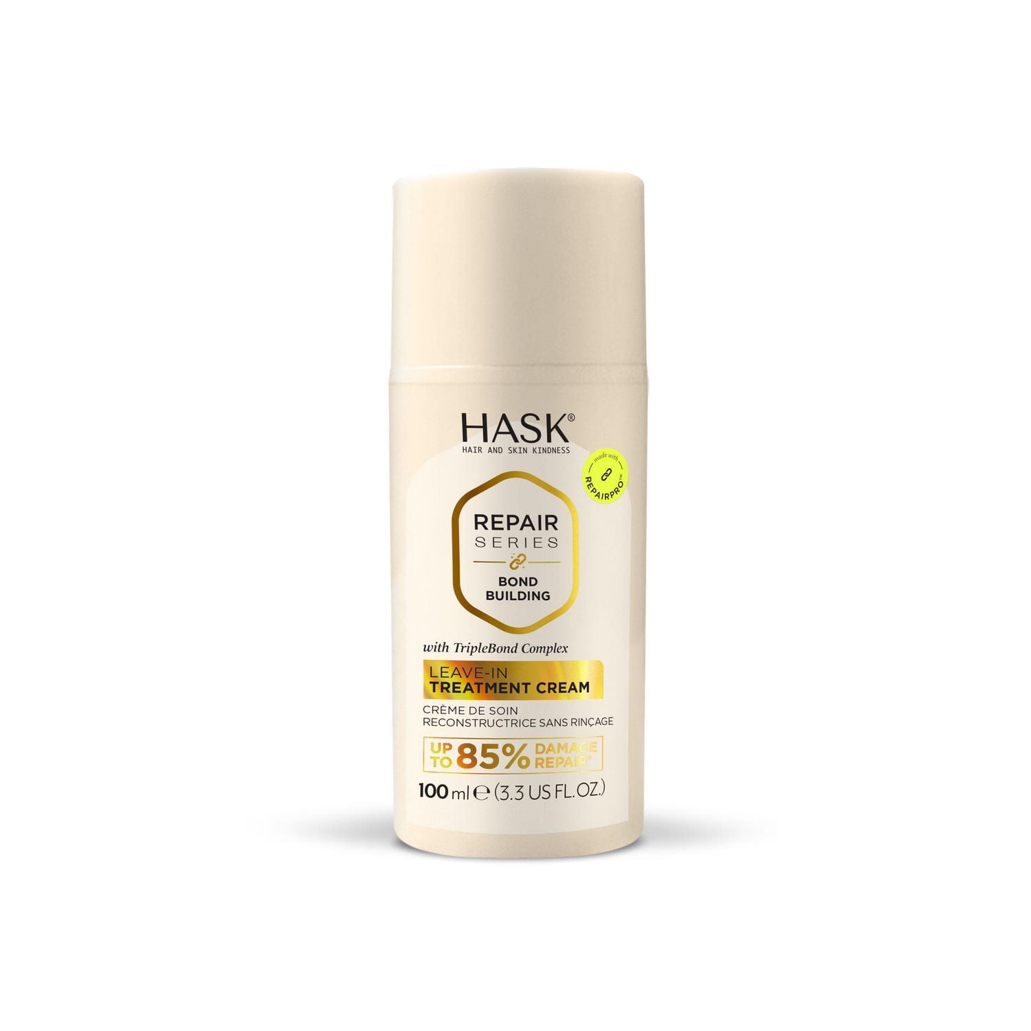 Hask Repair Series Bond Building Leave-In Treatment Cream. Up to 85% Damage Repair
