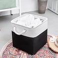 thumbnail image 6 of Cube Storage Bins, Collapsible Fabric Storage Cubes Bins, 11 Inch Cube Storage Bins with Handles, Foldable Storage Cubes (White/Black, 6Pack), 6 of 14