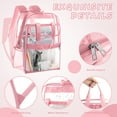 thumbnail image 4 of SANMADROLA Clear Backpack School Backpacks- Large Capacity Waterproof bookbag for School Work Travel,Pink, 4 of 7