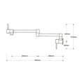 thumbnail image 6 of Pot Filler Tap Wall Mounted Foldable Kitchen Faucet Single Cold Single Hole Rose Gold Sink Tap Rotate Folding Spout Brass ,360° Swivel Spout, 6 of 6