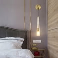 thumbnail image 2 of Glass Wall Mount Light Postmodern Wall Sconce Indoor Wall Lamp in Gold Finish, Living Room Decor Lighting Fixture, Bedroom Bedside Hallway Decor Wall Sconces, E14 Socket, 2 of 5
