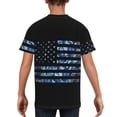 thumbnail image 5 of Wukai Navy Camouflage American Flag Youth Unisex Short Sleeve T-Shirt for Boys, Girls, Teens, and Kids-Large, 5 of 7