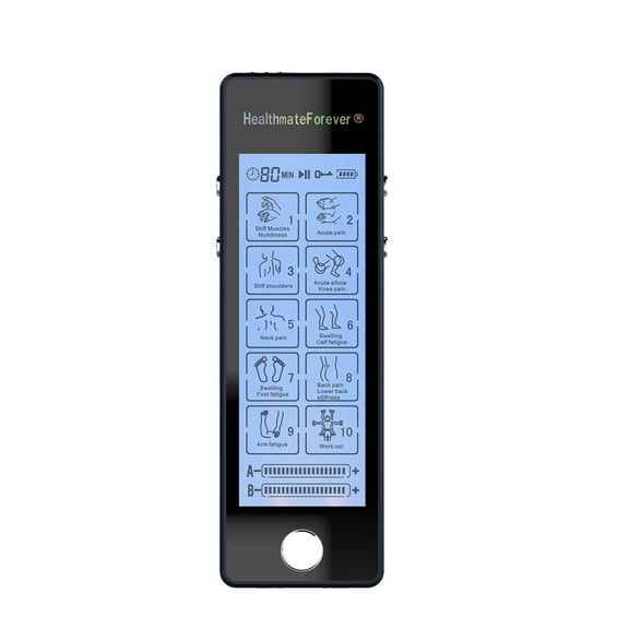 HealthmateForever TS10ABV1 Touch Screen TENS Unit & Muscle Stimulation Therapy Device (Dark Blue)