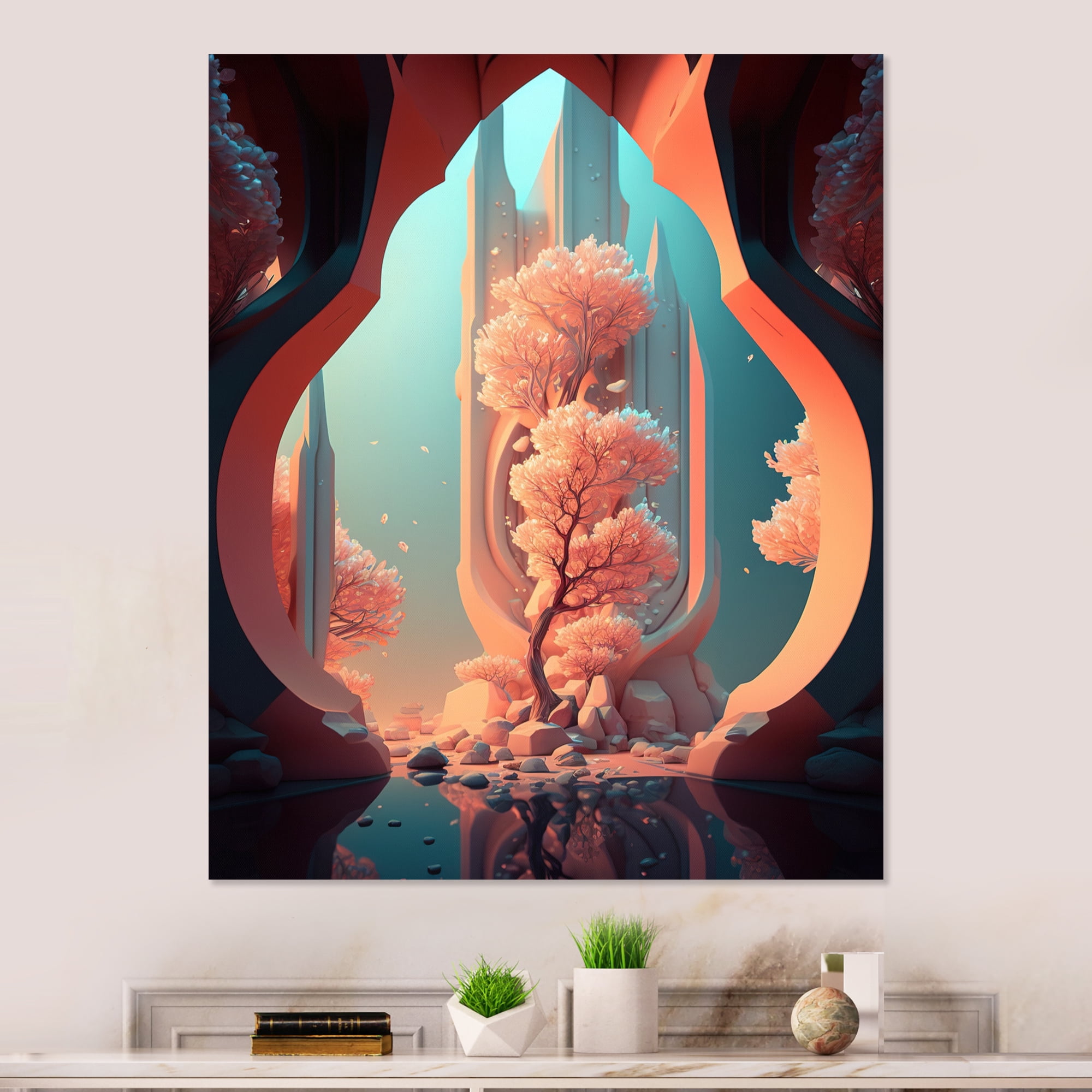 Designart Futuristic Architectural Building II Canvas Wall Art