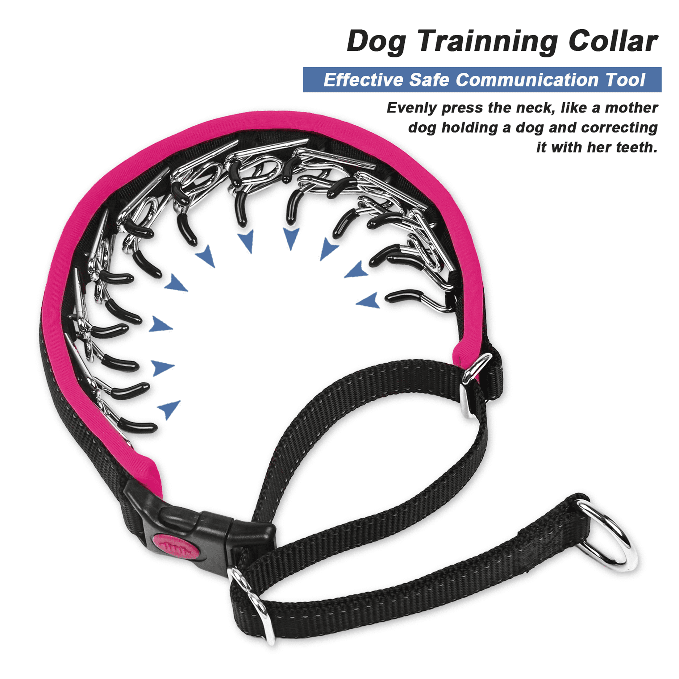 Martingale No Pull Collar with Buckle for Large Medium Small Dogs, Heavy Duty Nylon Adjustable Reflective Slip Collar for Anti Pull Training Walking