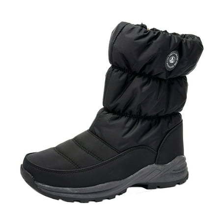 

NECHOLOGY Wide Hiking Boots for Women Womens Shoes Fashion Winter Flat Splashing And Womens Tall Snow Boots with Zipper Shoes Black 8