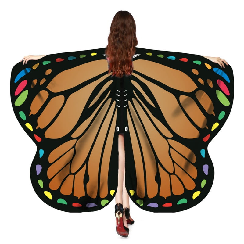 Adult's Monarch Butterfly Fabric Wings Carnival Festivals Fancy Dress Accessory 