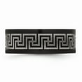 thumbnail image 3 of Titanium Black IP-plated Greek Key Laser Etched 8mm Brushed/Polished Band Size: 9; for Adults and Teens; for Women and Men, 3 of 6