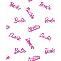 Barbie Logo Mix Removable Vinyl Wallpaper, White
