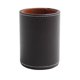 thumbnail image 1 of 1pc PU Round Shape Pen Holder Container Makeup Brush Storage Box for Office (Brown + Black), 1 of 3
