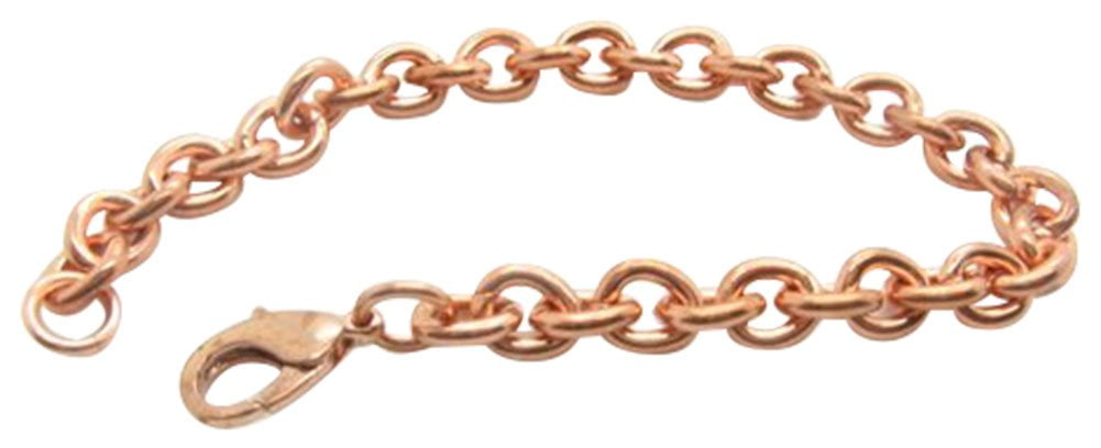 Vintage Copper Link Bracelet Double Leaves 7 12 Inch Gift Boxed Unique Lobster Claw Clasp