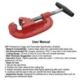 thumbnail image 2 of QWORK Heavy Duty Pipe Cutter, 1/8-inch to 2-inch Steel Pipe Cutter, 2 of 7