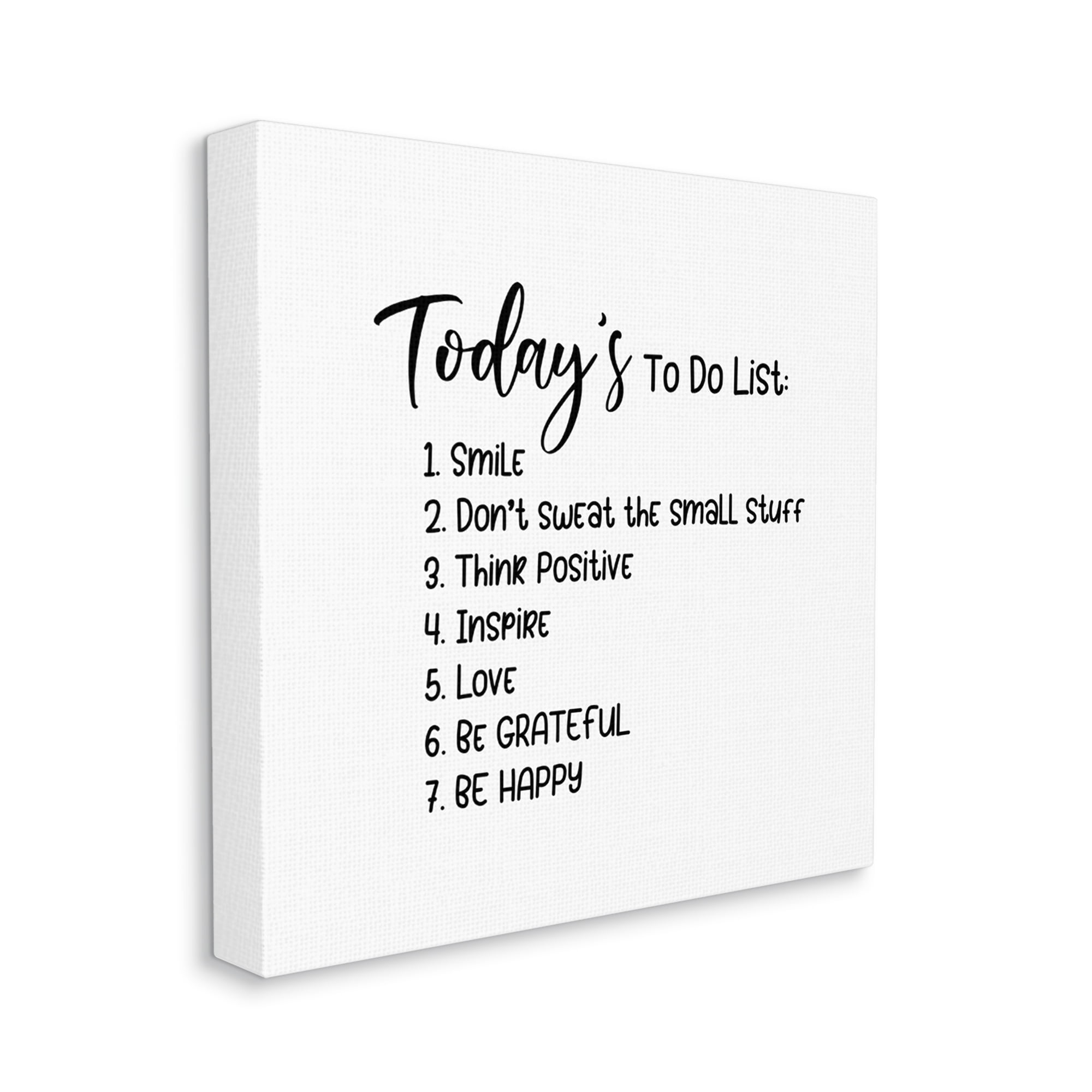 Stupell Industries Uplifting To Do List Life Happiness Casual Typography Graphic Art Gallery Wrapped Canvas Print Wall Art, Design by Yvonne Coleman Burney