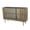 Gold Art Deco Inspired Geometric Rectangle 47" x 13" x 30", variant on DecMode 20" x 19" Black Metal Open Wire Frame Accent Table with Shaded Glass Top, 1-Piece