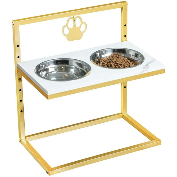 Adjustable Dog Bowl Stand Feeder Raised Elevated Food Water Pet Feeding Station