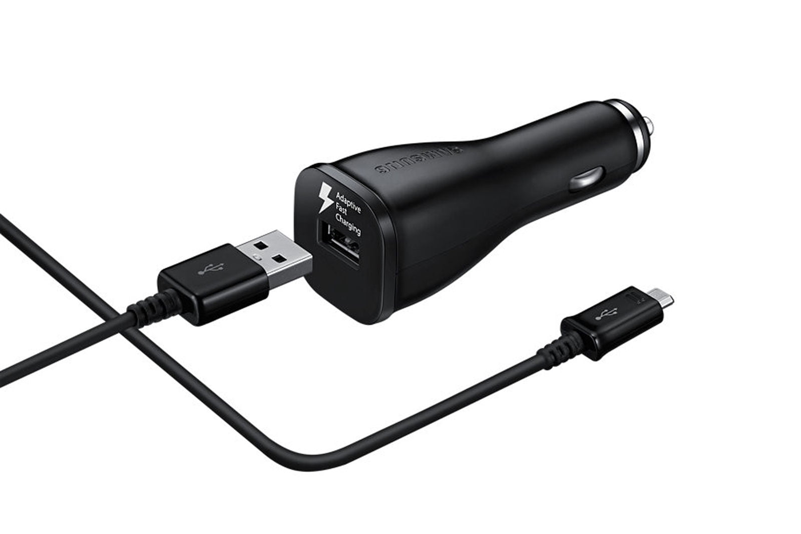 Samsung QC 2.0 15W Adaptive Fast Car Charger Set & Mirco USB Cable for Galaxy S4 S6 S7 Edge Plus / Note 4 5 Edge, Black