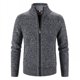thumbnail image 4 of Suéter de color sólido para hombre de primavera y otoño, cárdigan informal con cuello alto, suéter de polar de manga larga para jóvenes, 4 of 6