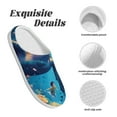 thumbnail image 5 of Daiia Colorful Underwater Plant Turtle Print Women’s Fuzzy Slippers Memory Foam Lightweight House Shoes Cozy Loafer Flannel House Shoes-42/43, 5 of 7