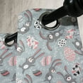 thumbnail image 3 of Ambesonne Easter Grommet Curtain, Cartoon Funny Bunnies Print, 50" x 72", Bluegrey Black and Coral, 3 of 6