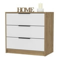 thumbnail image 4 of Miekor Furniture 3 Drawers Dresser Maryland, Superior Top, White / Pine Finish 122996, 4 of 7