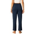 thumbnail image 3 of NOMADIC NOOK Womens 2pack Cotton Sleep Pants Elastic Waist Wide-Leg Straight Pants Sleepwear with Pockets, 3 of 5