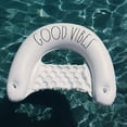 thumbnail image 5 of Rae Dunn: Good Vibes Chair Lounger -55"x36" Water & Pool Inflatable, CocoNut Float, Drifter & Relaxation Chair, Ages 8+, 5 of 9