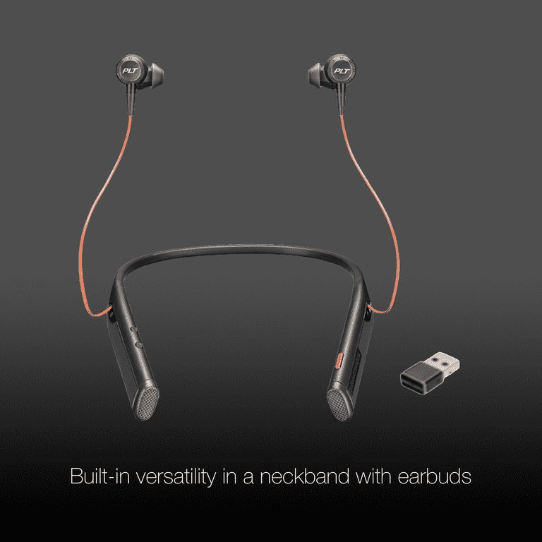Plantronics Voyager 6200 UC DUO Bluetooth Headphone Neckband with