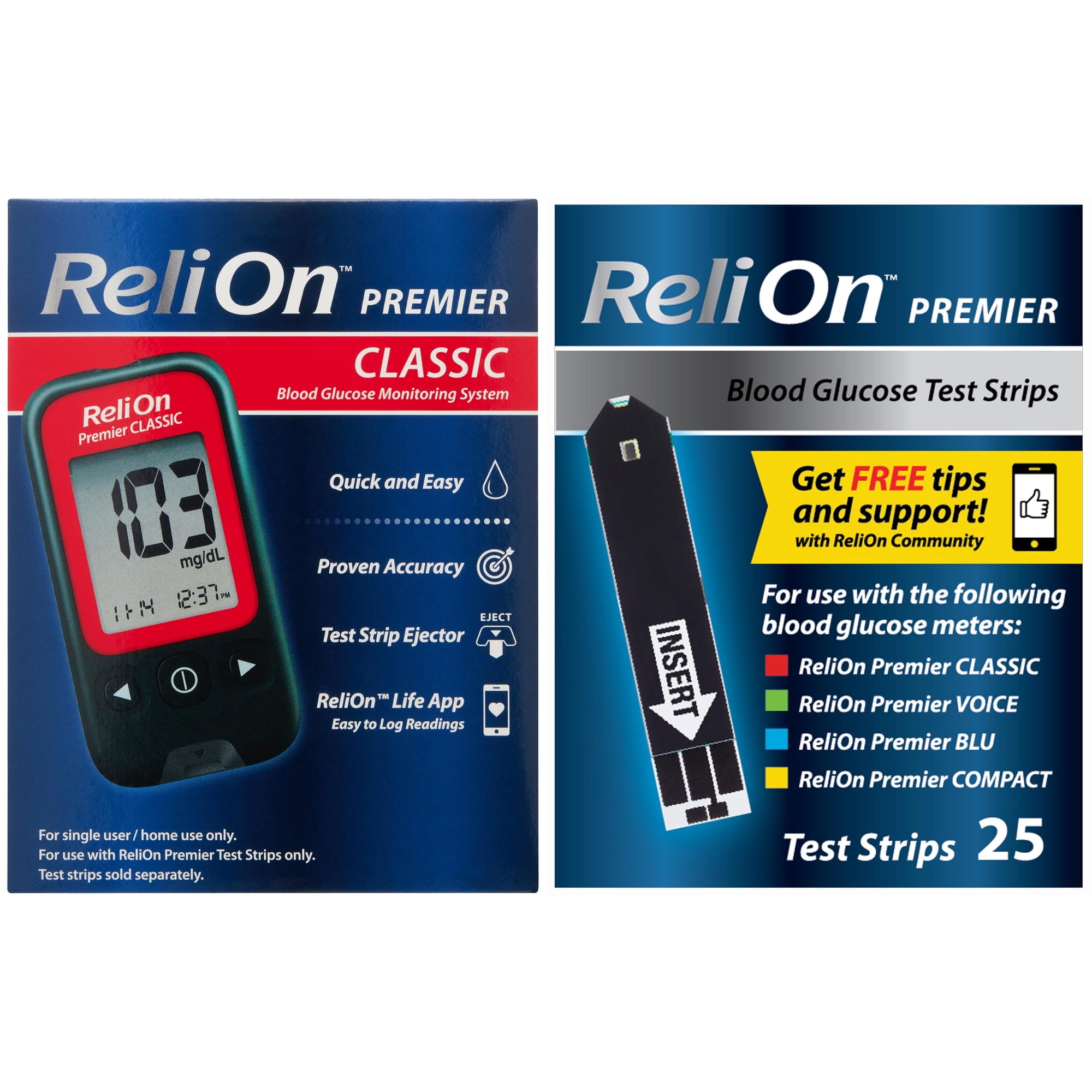 ReliOn Classic Blood Glucose Meter Bundle