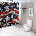 thumbnail image 7 of BCIIG Stars Ribbons Patriotism Bathroom Decor Set with Hooks, Colorful Luxurious Graphic Print Polyester Fabric Shower Curtain, Waterproof Shower Curtain for Bathroom Decoration 69x72, 7 of 7