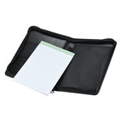 Tomshoo Stylish PU Leather Portfolio Padfolio Folder for Business Professionals, Black, with Multiple Pockets and Writing Pad
