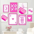 thumbnail image 2 of Póster de póker Y2k para decoración del hogar, pintura en lienzo minimalista, arte de pared Retro de moda rosa, estética divertida, Lucky You, habitación de niña, 2 of 4