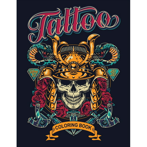 Tattoo Coloring Book : 40 Tattoos, Anchor Tattoos Beautiful Women Tattoos,  Rose Tattoos, Dagger Tattoos and Many More! (Paperback) 