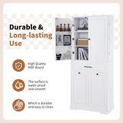 Modern Bathroom Storage Cabinet with Doors Drawers Tilt-Out Laundry Hamper