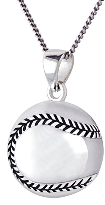 Gold Plated & 0.925 Sterling Silver Baseball Glove & Ball Sports Pendant