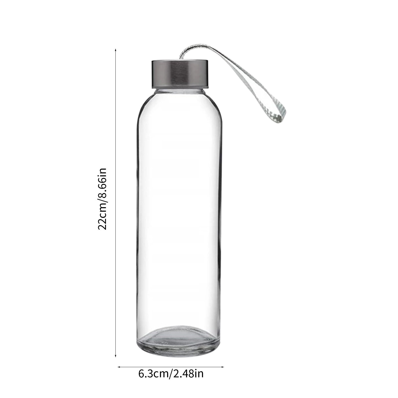 17oz(500ml) Glass Water Bottle with Leakproof Lid - BPA-Free, Crystal Clear for Hot & Cold Drinks, Reusable Sports Bottle for Gym, Office, Travel