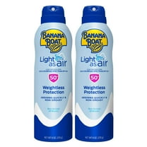 Banana Boat Light As Air Sunscreen Spray SPF 50 Twin Pack| Lightweight Sunscreen, Spray On Sunscreen, Body Sunscreen Spray, Non-Greasy Sunscreen, Oxybenzone Free Sunscreen, 6oz eac