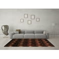 thumbnail image 3 of Ahgly Company Indoor Round Abstract Brown Modern Area Rugs, 6' Round, 3 of 4