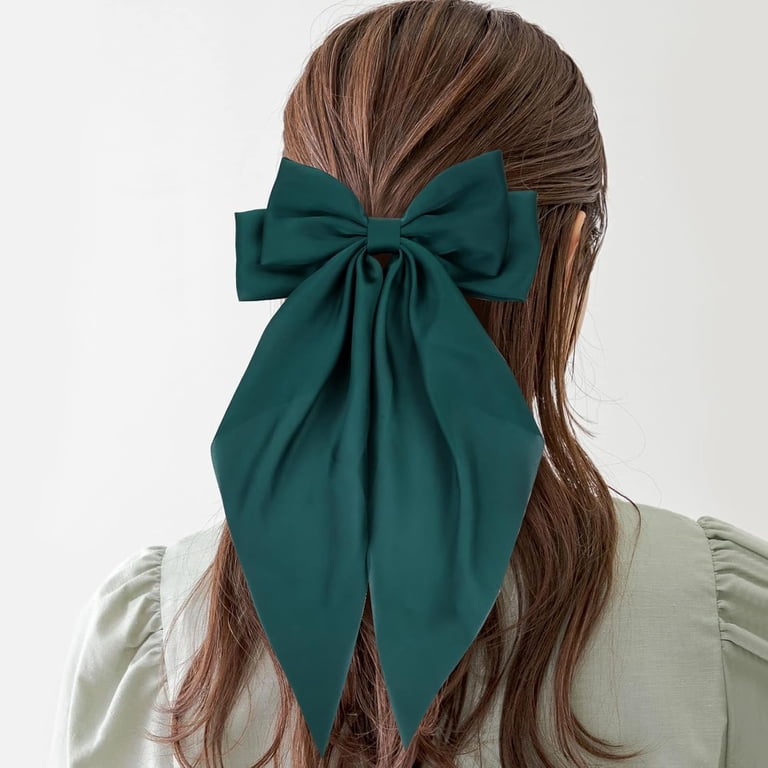 8 Pieces Silky Satin Big Hair Bows for Women Girls Teens  display picture 2