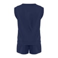 thumbnail image 6 of LSONABXA Dark blue Baseball Caps for Women Under $15 Women's Cap Sleeve Crewneck Top & Drawstring Short Outfit Two Piece Set T Shirt And Short, 6 of 6