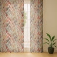 thumbnail image 6 of Vargottam Abstract Pattern Sheer Georgette Curtains for Windows & Small Doors - Set of 2 Panels, 72" Long, Grommet Top, Printed Light Filtering Drapes for Living Room or Study, 6 of 9